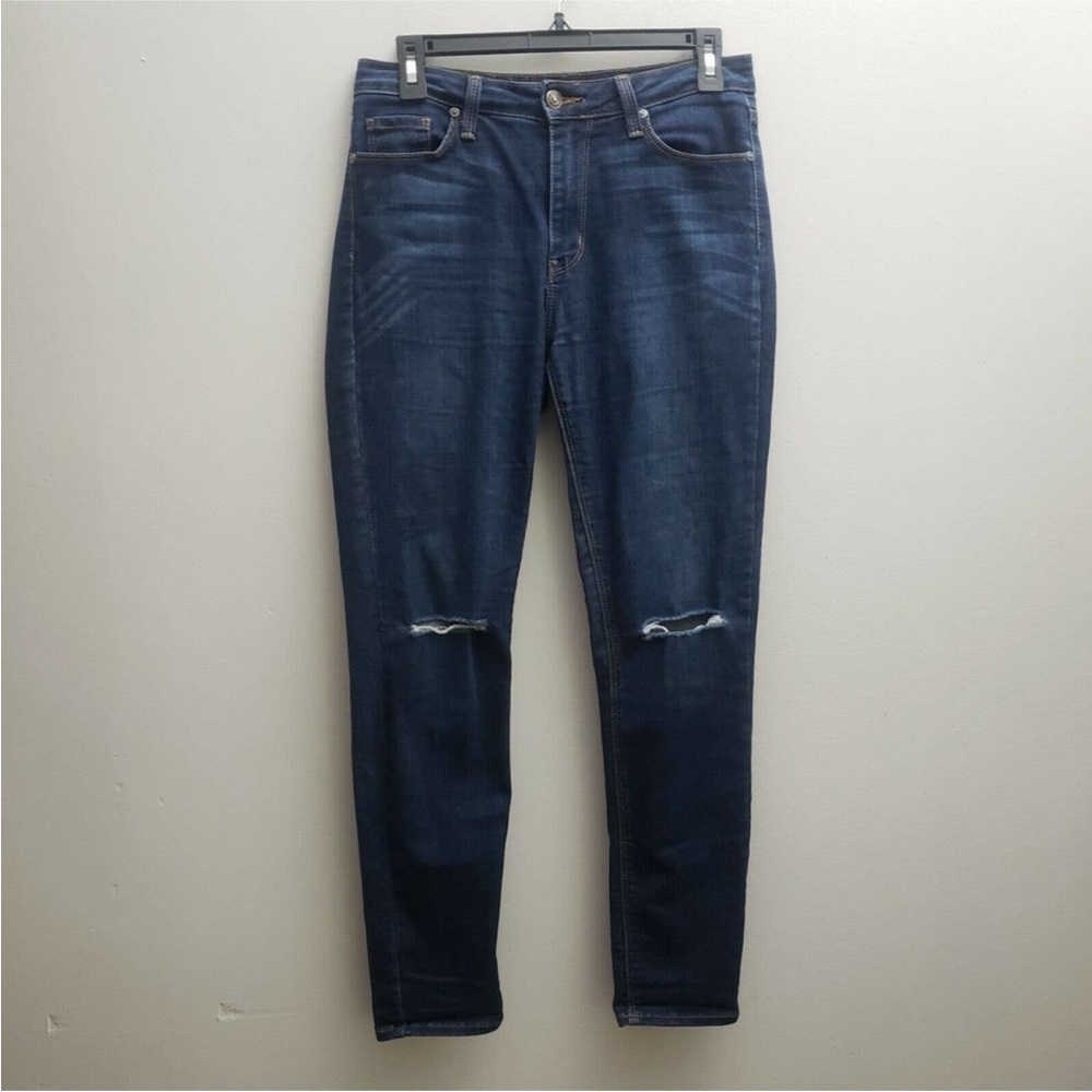 A1-417 Just black JBD Skinny Jeans 28 Dark Wash Distressed